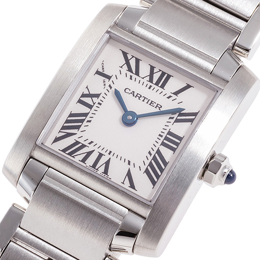 カルティエ タンクフランセーズSM W51008Q3 ホワイト 中古 サブカット 1枚目