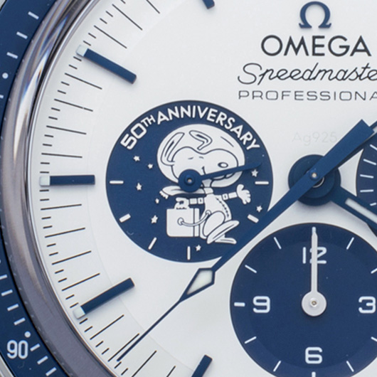オメガ スピードマスター プロフェッショナル コーアクシャル マスタークロノメーター クロノグラフ シルバー スヌーピー アワード 310.32.42.50.02.001 シルバー/ブルー 新品未使用 サブカット 4枚目
