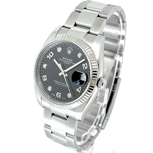 ロレックス オイスター パーペチュアル デイト 115234G ブラック 中古 サブカット 1枚目