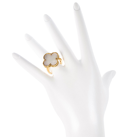 ヴァンクリーフ＆アーペル マジック アルハンブラ リング イエローゴールド/ホワイト 中古 サブカット 1枚目