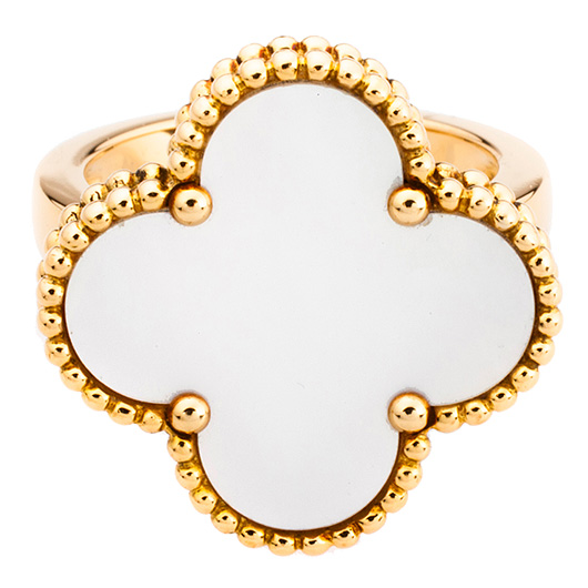 ヴァンクリーフ＆アーペル マジック アルハンブラ リング イエローゴールド/ホワイト 中古 サブカット 2枚目