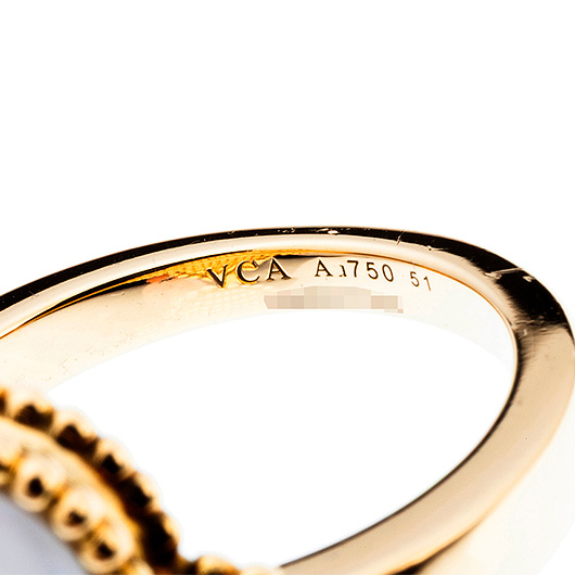ヴァンクリーフ＆アーペル マジック アルハンブラ リング イエローゴールド/ホワイト 中古 サブカット 3枚目