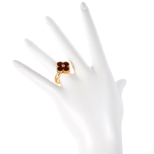 ヴァンクリーフ＆アーペル ヴィンテージ アルハンブラ リング イエローゴールド/レッド 中古 サブカット 1枚目