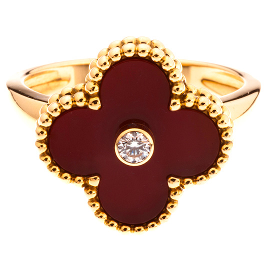 ヴァンクリーフ＆アーペル ヴィンテージ アルハンブラ リング イエローゴールド/レッド 中古 サブカット 2枚目