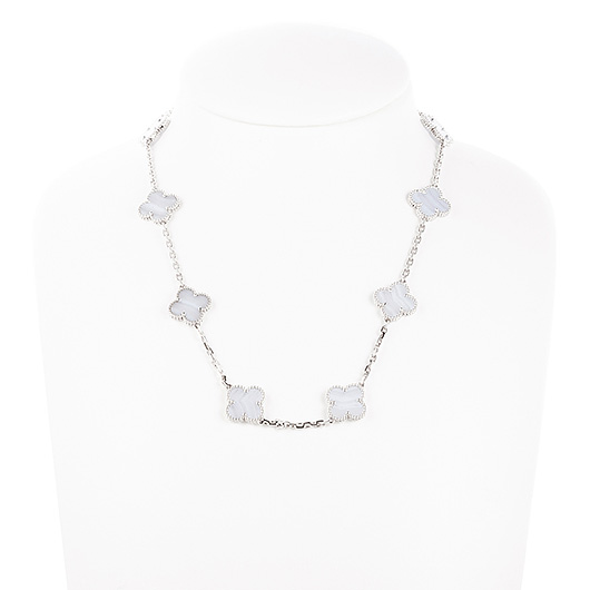 ヴァンクリーフ＆アーペル ヴィンテージ アルハンブラ ネックレス --- ホワイトゴールド/ブルー 中古 サブカット 1枚目