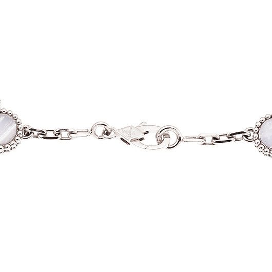 ヴァンクリーフ＆アーペル ヴィンテージ アルハンブラ ネックレス --- ホワイトゴールド/ブルー 中古 サブカット 3枚目