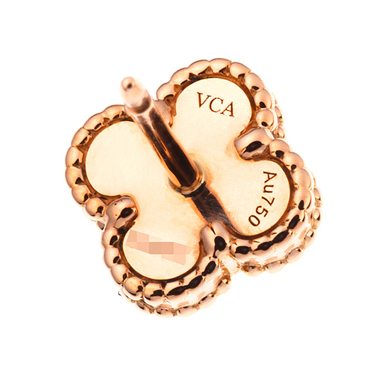 ヴァンクリーフ＆アーペル スウィート アルハンブラ ピアス ピンクゴールド/レッド 中古 サブカット 3枚目