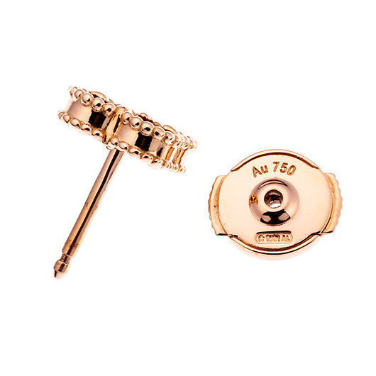 ヴァンクリーフ＆アーペル スウィート アルハンブラ ピアス ピンクゴールド/レッド 中古 サブカット 4枚目