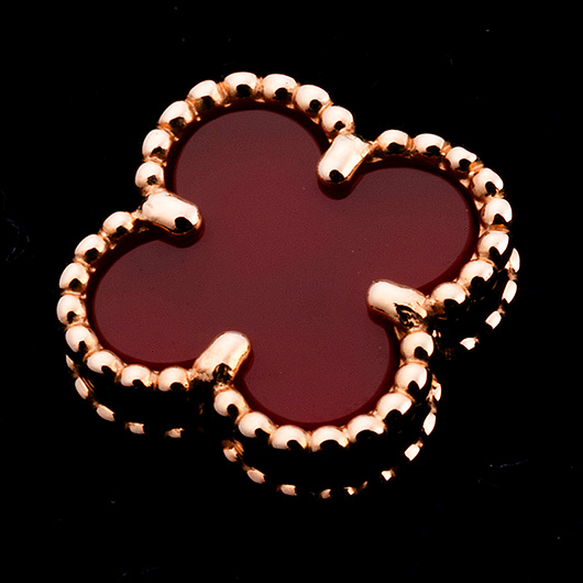 ヴァンクリーフ＆アーペル スウィート アルハンブラ ピアス ピンクゴールド/レッド 中古 サブカット 5枚目