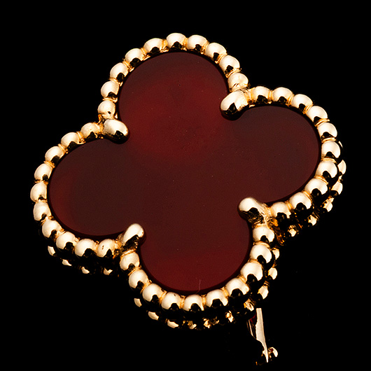 ヴァンクリーフ＆アーペル ヴィンテージ アルハンブラ イヤリング VCARD40400 イエローゴールド/レッド 中古 サブカット 5枚目