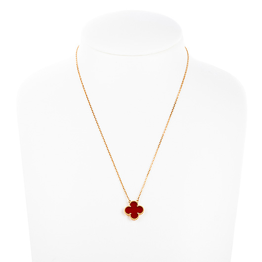 ヴァンクリーフ＆アーペル ヴィンテージ アルハンブラ ペンダント イエローゴールド/レッド 中古 サブカット 1枚目