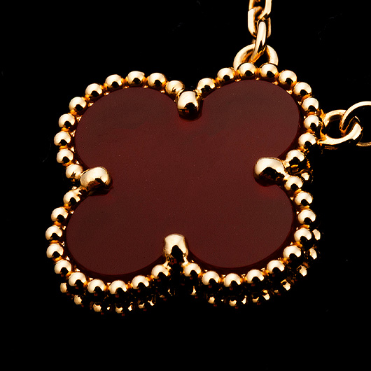 ヴァンクリーフ＆アーペル ヴィンテージ アルハンブラ ペンダント イエローゴールド/レッド 中古 サブカット 4枚目