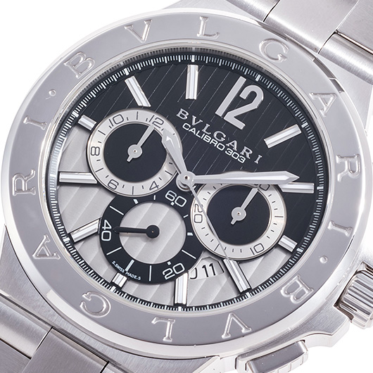 ブルガリ ディアゴノ カリブロ303 DG42BSSDCH ブラック/シルバー 中古 サブカット 1枚目