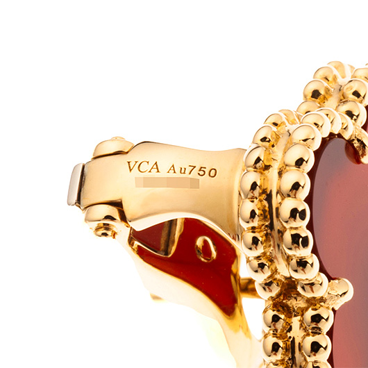 ヴァンクリーフ＆アーペル ヴィンテージ アルハンブラ ピアス イエローゴールド/レッド 中古 サブカット 3枚目