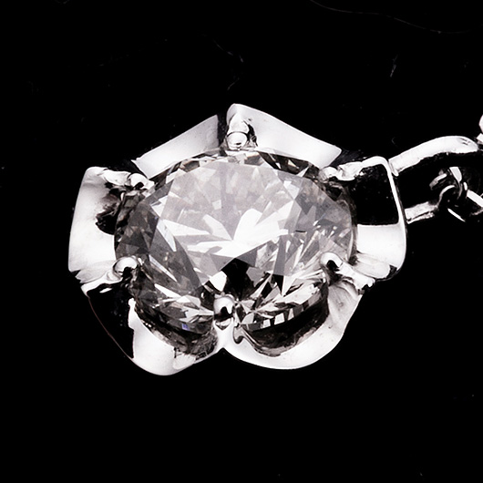 ノーブランド 一粒 ダイヤモンド ネックレス 13016693 プラチナ 新品 サブカット 5枚目