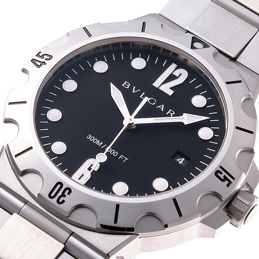 ブルガリ ディアゴノプロフェッショナル スクーバ DP41BSSSD（102323） ブラック 中古 サブカット 1枚目