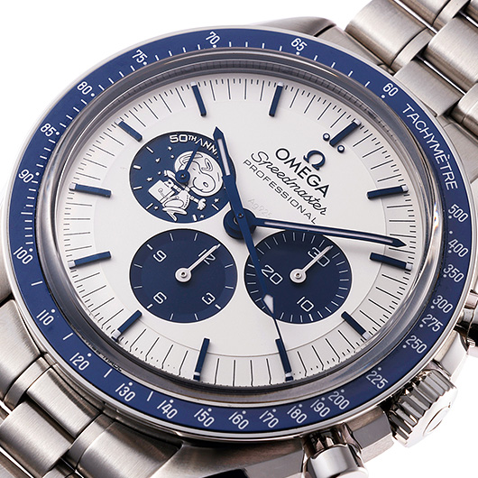 オメガ スピードマスター プロフェッショナル コーアクシャル マスタークロノメーター クロノグラフ シルバー スヌーピー アワード 310.32.42.50.02.001 シルバー/ブルー 中古 サブカット 1枚目