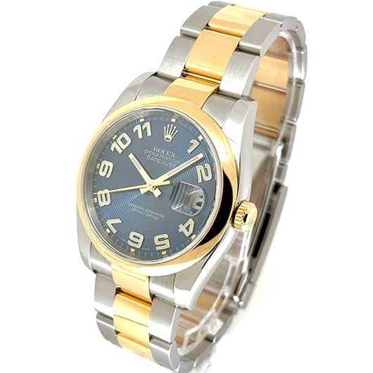 ロレックス デイトジャスト 116203 コンセントリックブルー 中古 サブカット 1枚目