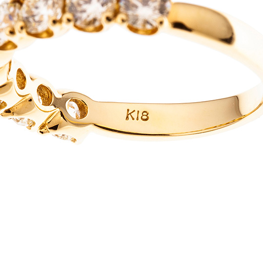 ノーブランド ダイヤモンド エタニティ リング 11027571 イエローゴールド 新品 サブカット 3枚目