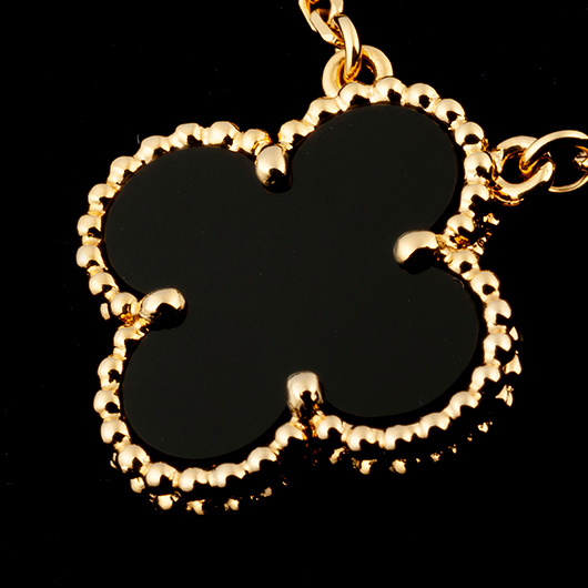 ヴァンクリーフ＆アーペル ヴィンテージ アルハンブラ ペンダント イエローゴールド/ブラック 中古 サブカット 4枚目