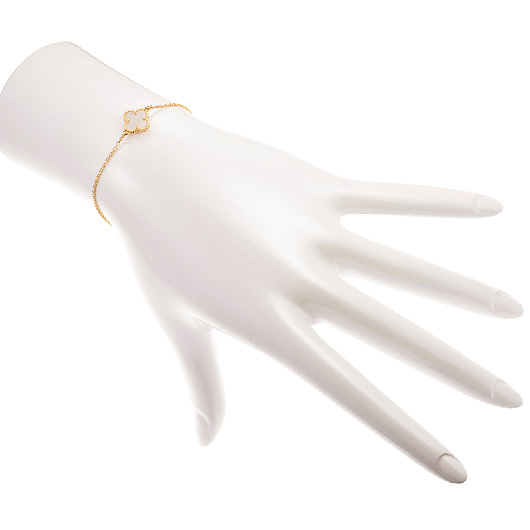 ヴァンクリーフ＆アーペル スウィート アルハンブラ ブレスレット イエローゴールド/ホワイト 中古 サブカット 1枚目