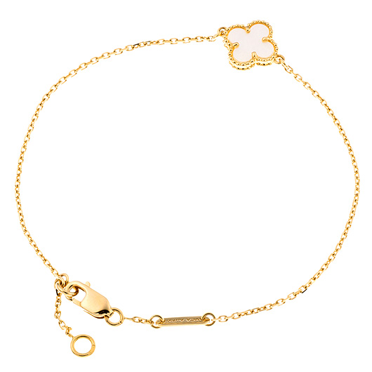 ヴァンクリーフ＆アーペル スウィート アルハンブラ ブレスレット イエローゴールド/ホワイト 中古 サブカット 3枚目