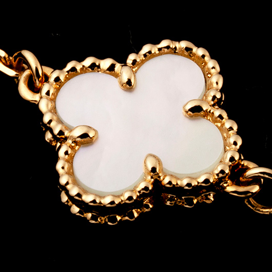 ヴァンクリーフ＆アーペル スウィート アルハンブラ ブレスレット イエローゴールド/ホワイト 中古 サブカット 4枚目