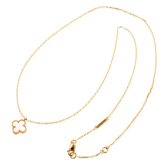 ヴァンクリーフ＆アーペル スウィート アルハンブラ ペンダント イエローゴールド/ホワイト 中古 サブカット 2枚目