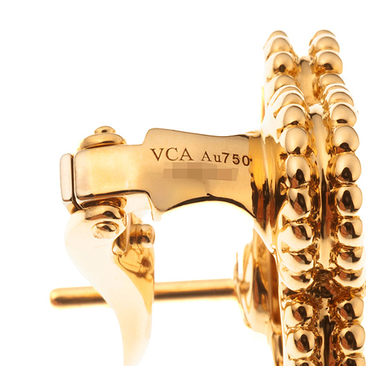 ヴァンクリーフ＆アーペル ヴィンテージ アルハンブラ イヤリング イエローゴールド/ホワイト 中古 サブカット 3枚目