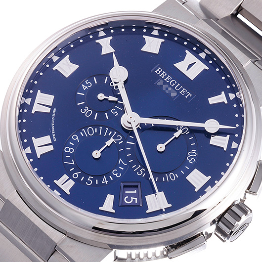 ブレゲ マリーン クロノグラフ 5527 5527TI/Y1/TW0 ブルー 中古 サブカット 1枚目