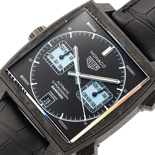 タグ・ホイヤー モナコ キャリバー11 クロノグラフ バンフォード CAW2190.FC6437 ブラック/アクアブルー 中古 サブカット 1枚目