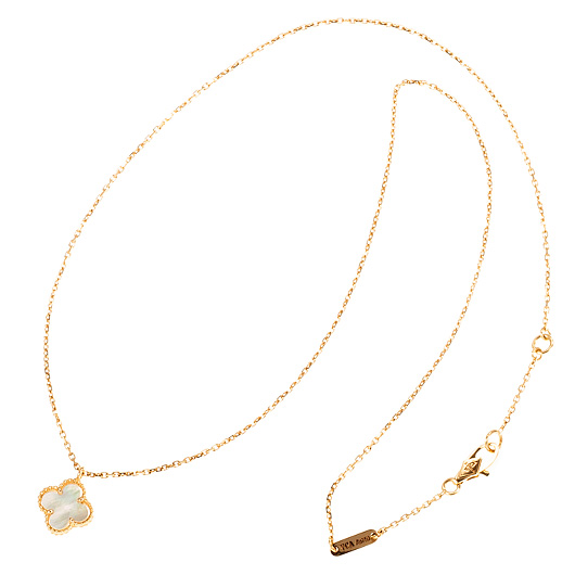 ヴァンクリーフ＆アーペル スウィート アルハンブラ ペンダント イエローゴールド/ホワイト 中古 サブカット 2枚目