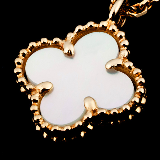 ヴァンクリーフ＆アーペル スウィート アルハンブラ ペンダント イエローゴールド/ホワイト 中古 サブカット 4枚目