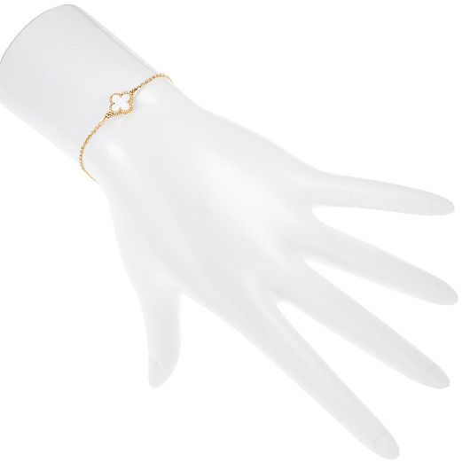 ヴァンクリーフ＆アーペル スウィート アルハンブラ ブレスレット VCARF68800 イエローゴールド/ホワイト 中古 サブカット 1枚目