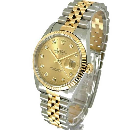 ロレックス デイトジャスト 16233G シャンパン 中古 サブカット 1枚目
