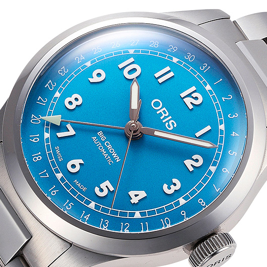 オリス ビッグクラウン ポインター デイト 01 754 7798 4065 ターコイズブルー 中古 サブカット 1枚目