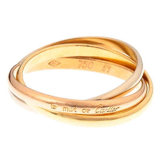 カルティエ トリニティ リング ホワイトゴールド/イエローゴールド/ピンクゴールド 中古 サブカット 2枚目