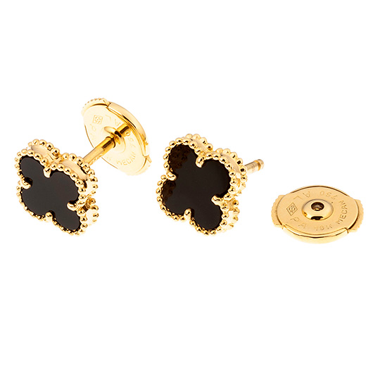 ヴァンクリーフ＆アーペル スウィートハート アルハンブラ ピアス イエローゴールド/ブラック 中古 サブカット 2枚目
