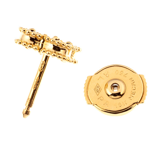 ヴァンクリーフ＆アーペル スウィートハート アルハンブラ ピアス イエローゴールド/ブラック 中古 サブカット 4枚目