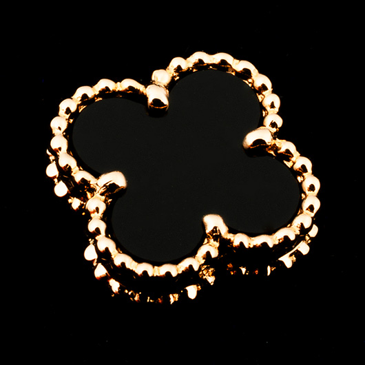 ヴァンクリーフ＆アーペル スウィートハート アルハンブラ ピアス イエローゴールド/ブラック 中古 サブカット 5枚目