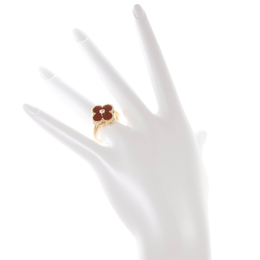 ヴァンクリーフ＆アーペル ヴィンテージ アルハンブラ リング イエローゴールド/レッド 中古 サブカット 1枚目