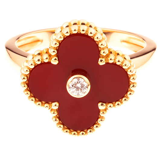 ヴァンクリーフ＆アーペル ヴィンテージ アルハンブラ リング イエローゴールド/レッド 中古 サブカット 2枚目