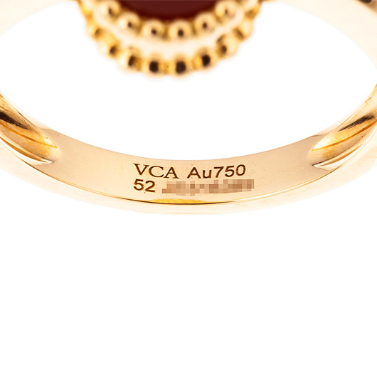 ヴァンクリーフ＆アーペル ヴィンテージ アルハンブラ リング イエローゴールド/レッド 中古 サブカット 3枚目