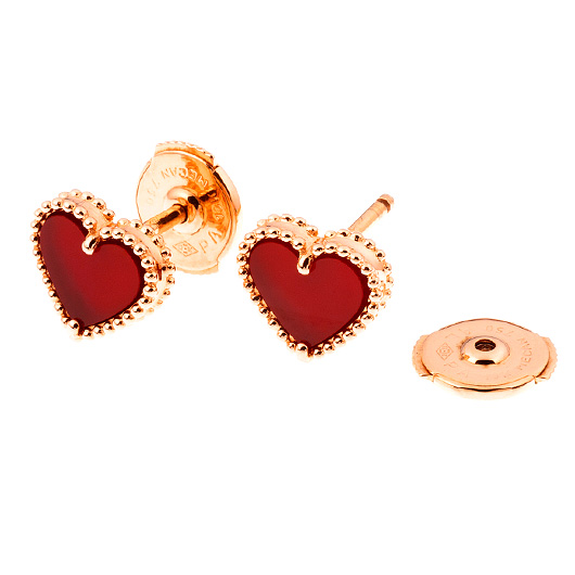 ヴァンクリーフ＆アーペル スウィートハート アルハンブラ ピアス ピンクゴールド/カーネリアン 中古 サブカット 2枚目