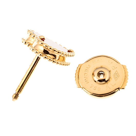 ヴァンクリーフ＆アーペル スウィートハート アルハンブラ ピアス ピンクゴールド/カーネリアン 中古 サブカット 4枚目