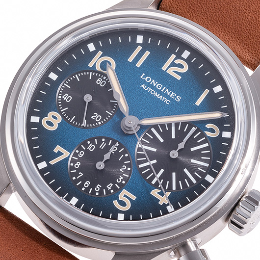 ロンジン ヘリテージ アビゲーション ビッグアイ L2.816.1.93.2 ブルー/ブラック 中古 サブカット 1枚目