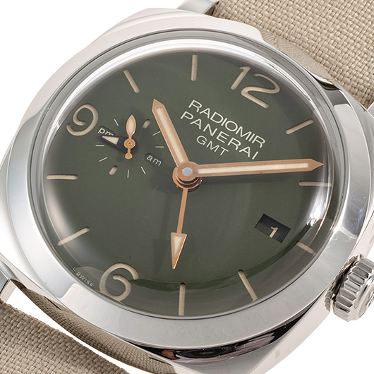 パネライ ラジオミールGMT PAM00998 ミリタリーグリーン 中古 サブカット 1枚目