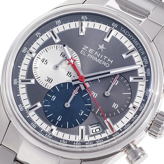 ゼニス エル・プリメロ  36000VPH 03.2150.400/26.M2150 グレー/シルバー/ブルー 中古 サブカット 1枚目