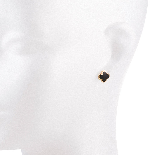 ヴァンクリーフ＆アーペル ピュア アルハンブラ ピアス イエローゴールド/ブラック 中古 サブカット 1枚目