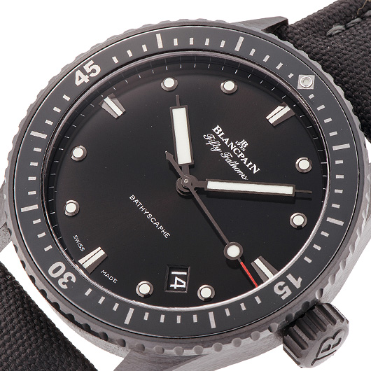ブランパン フィフティ ファゾムス バチスカーフ 5000-0130-B52A ブラック 中古 サブカット 1枚目